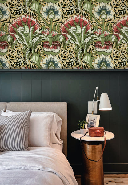 William Morris Corncockle Ivory wallpaper on a wall — Lifestyle 5 scene
