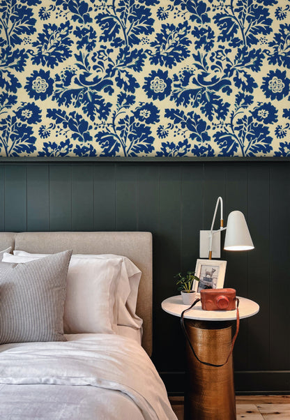 William Morris Venetian Indigo wallpaper on a wall — Lifestyle 5 scene
