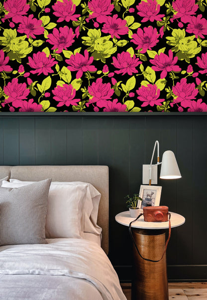 Electric Magnolia wallpaper on a wall — Lifestyle 5 scene