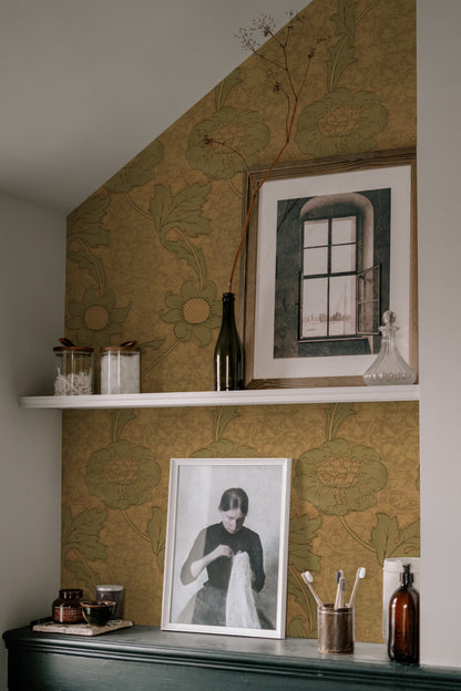 William Morris Kennet Gold wallpaper on a wall — Lifestyle 7 scene