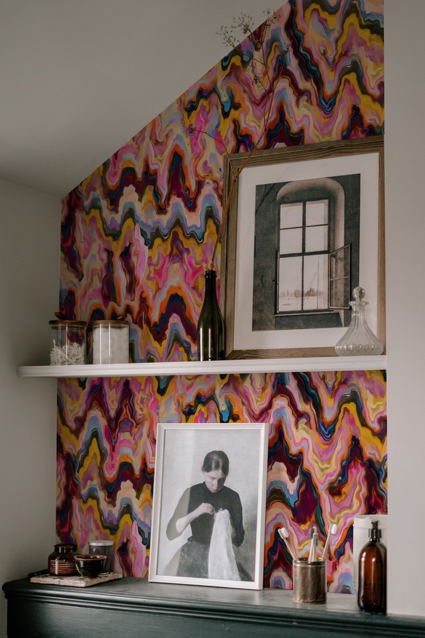 Painted Bridges wallpaper on a wall — Lifestyle 7 scene