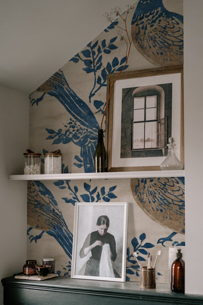 Indigo Cardinal wallpaper on a wall — Lifestyle 7 scene
