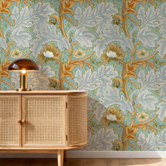 William Morris St James Sky wallpaper on a wall — Pattern 20 scene