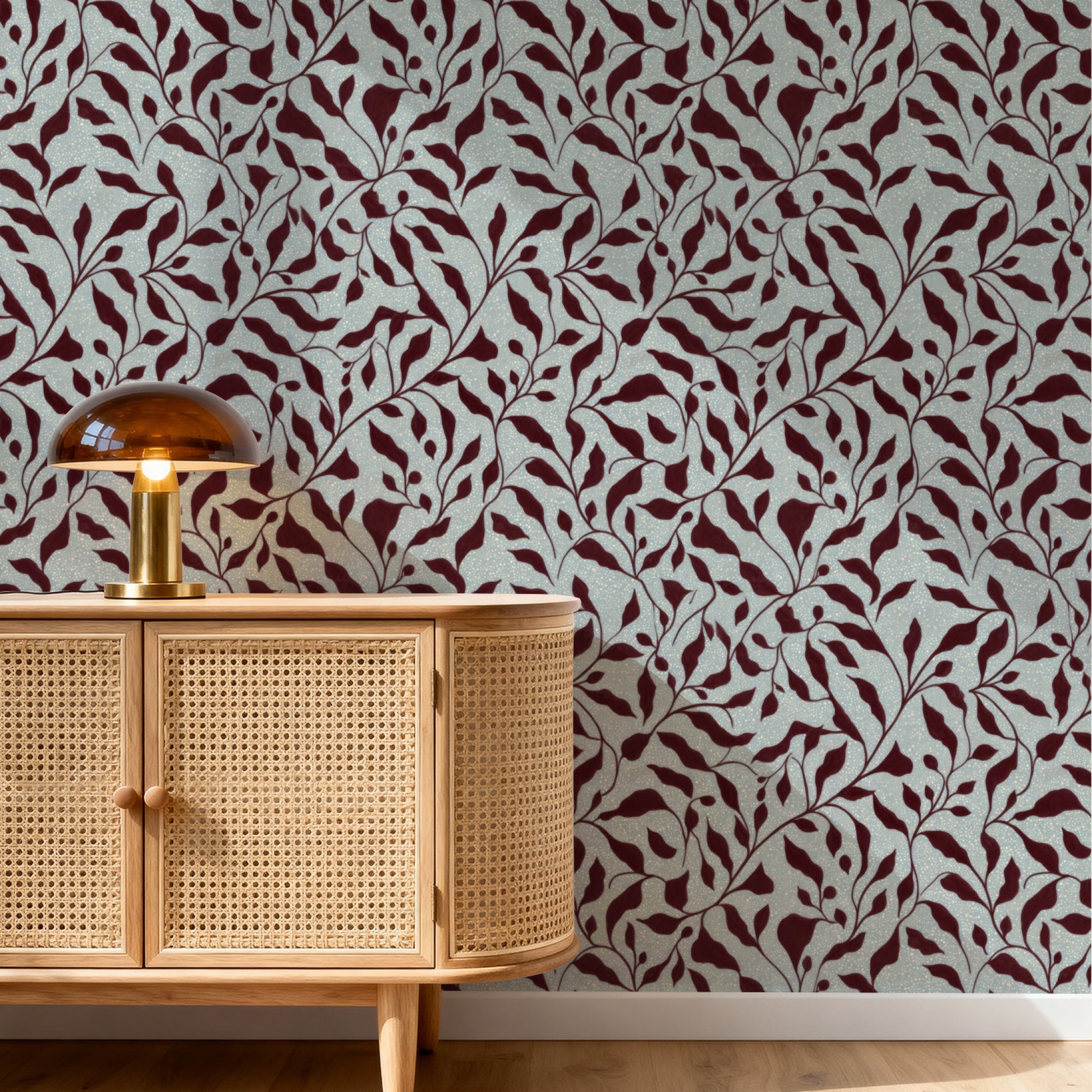 Burgundy Vine wallpaper on a wall — Pattern 20 scene