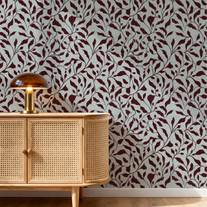 Burgundy Vine wallpaper on a wall — Pattern 20 scene