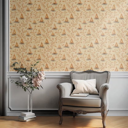 Regatta Sprig wallpaper on a wall — Plant Chair below wall scene