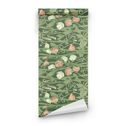 William Morris Sweet Pea Green wallpaper roll