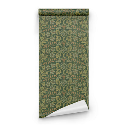 William Morris Flower Garden Green wallpaper roll