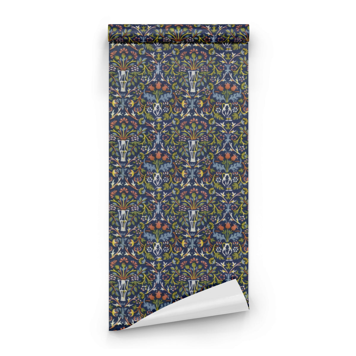 William Morris Flower Pot Navy wallpaper roll