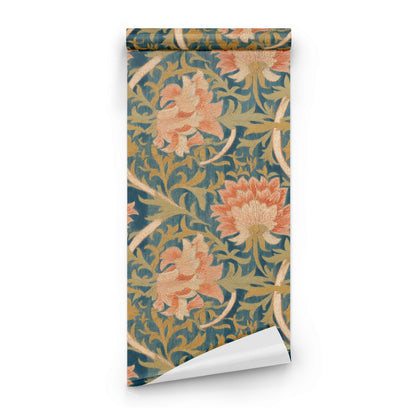 William Morris Five Flowers Teal wallpaper roll