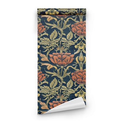 William Morris Rose And Lily Navy wallpaper roll