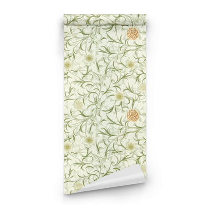 William Morris Scroll And Flower Sage wallpaper roll