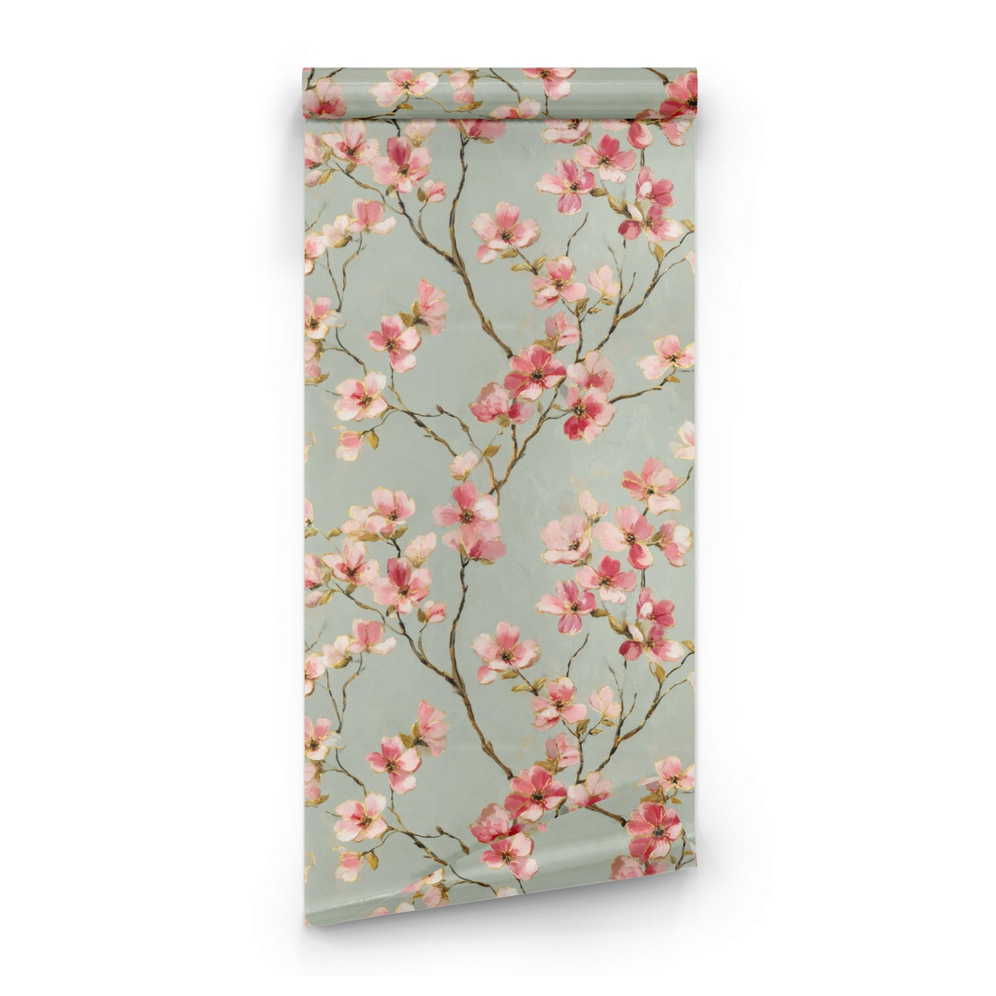 Sage Dogwood wallpaper roll