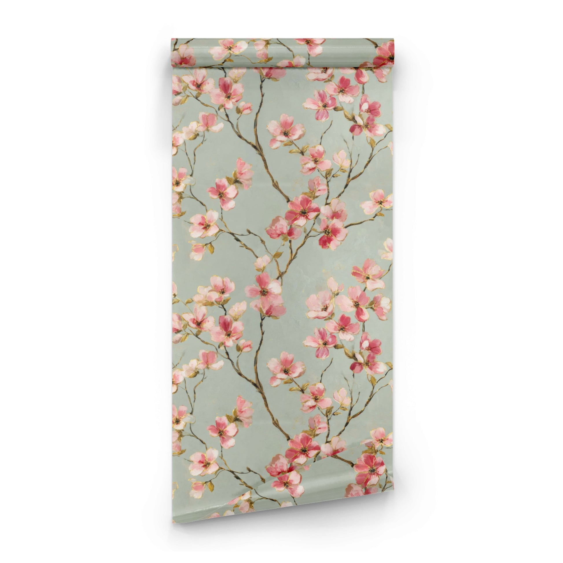 Sage Dogwood wallpaper roll