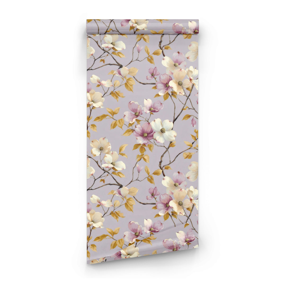 Gilded Dogwood wallpaper roll