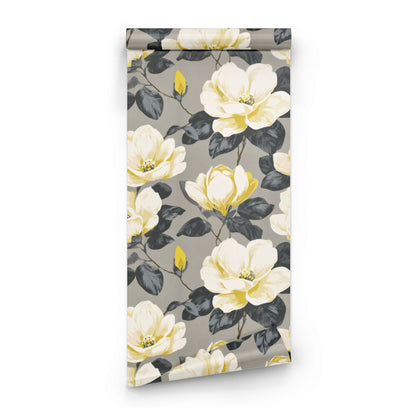 Graphite Magnolia wallpaper roll