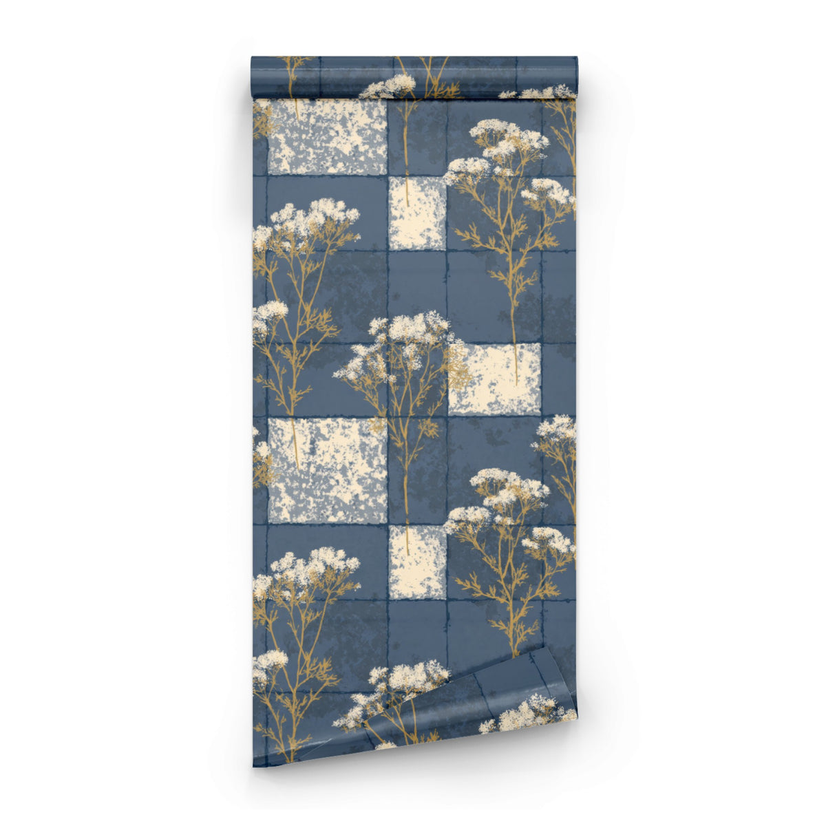 Indigo Patchwork wallpaper roll