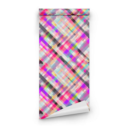 Diagonal Plaid wallpaper roll