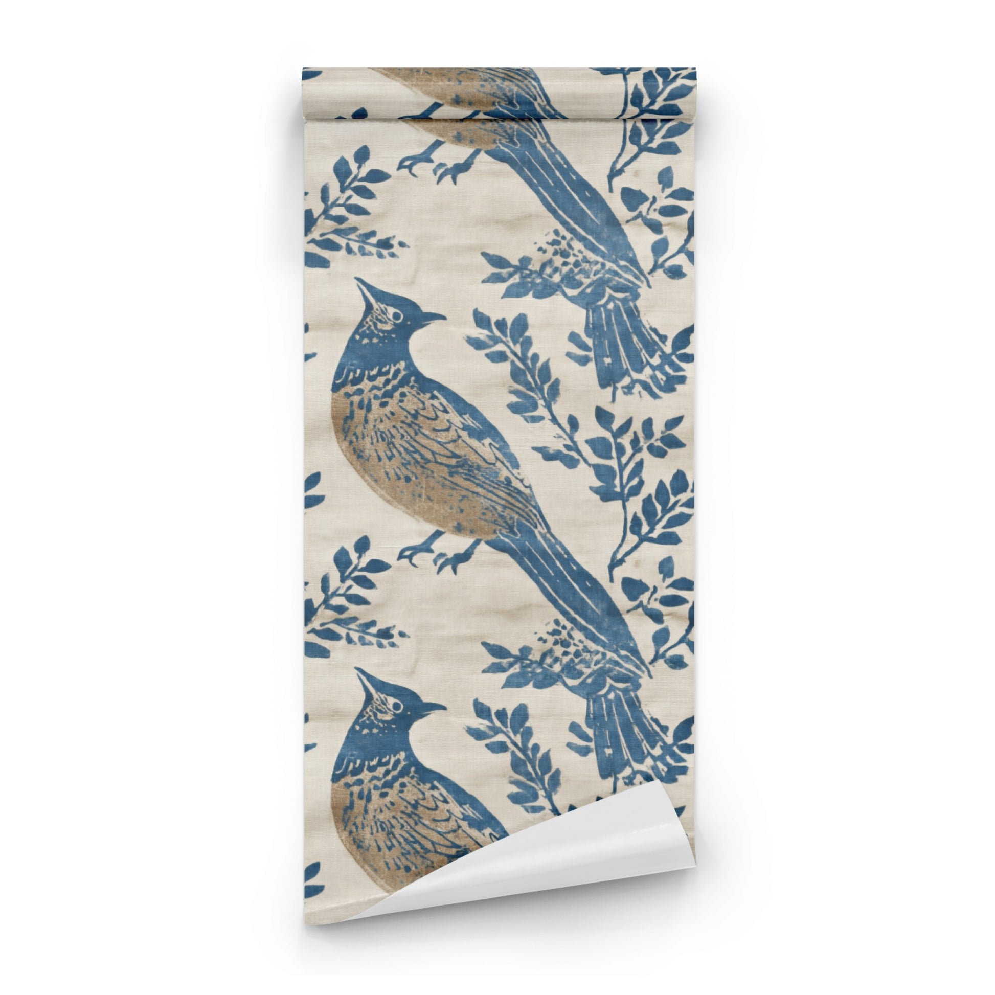 Indigo Cardinal wallpaper roll