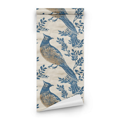 Indigo Cardinal wallpaper roll