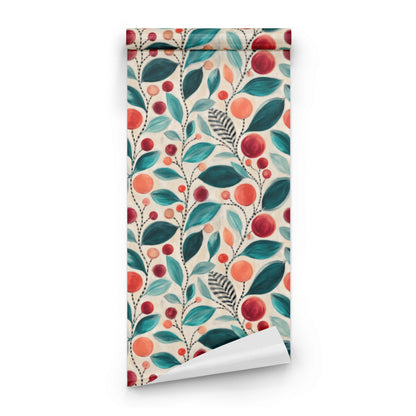 Painted Cherries wallpaper roll
