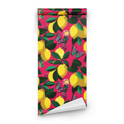 Lemon Butterfly wallpaper roll