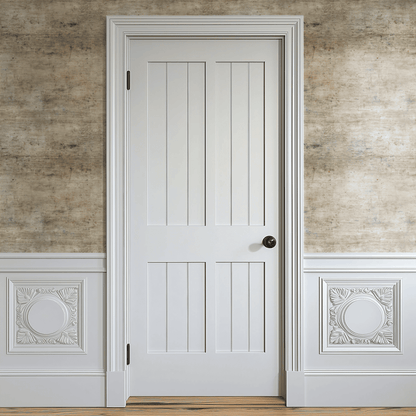 Neutral Wallpaper shown in a second room with the patina texture reading as quietly textured neutral background