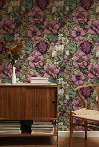 Mauve Filigree Wallpaper