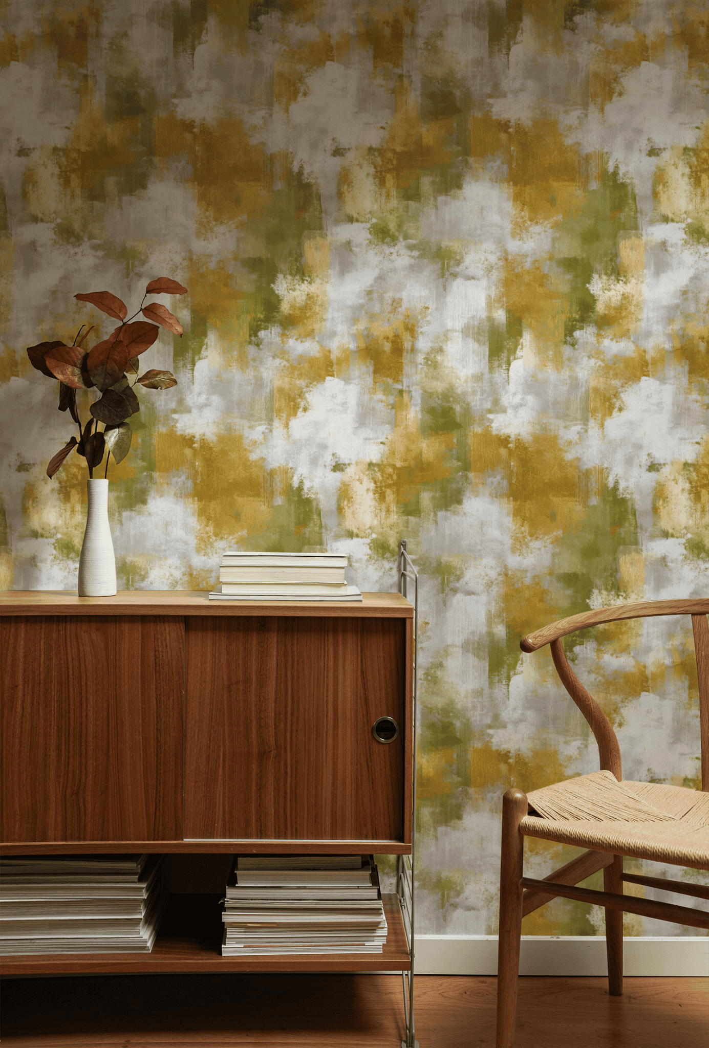 Olive Glimmer Wallpaper