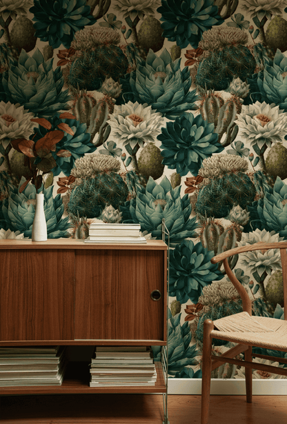 Engraved Succulent Wallpaper