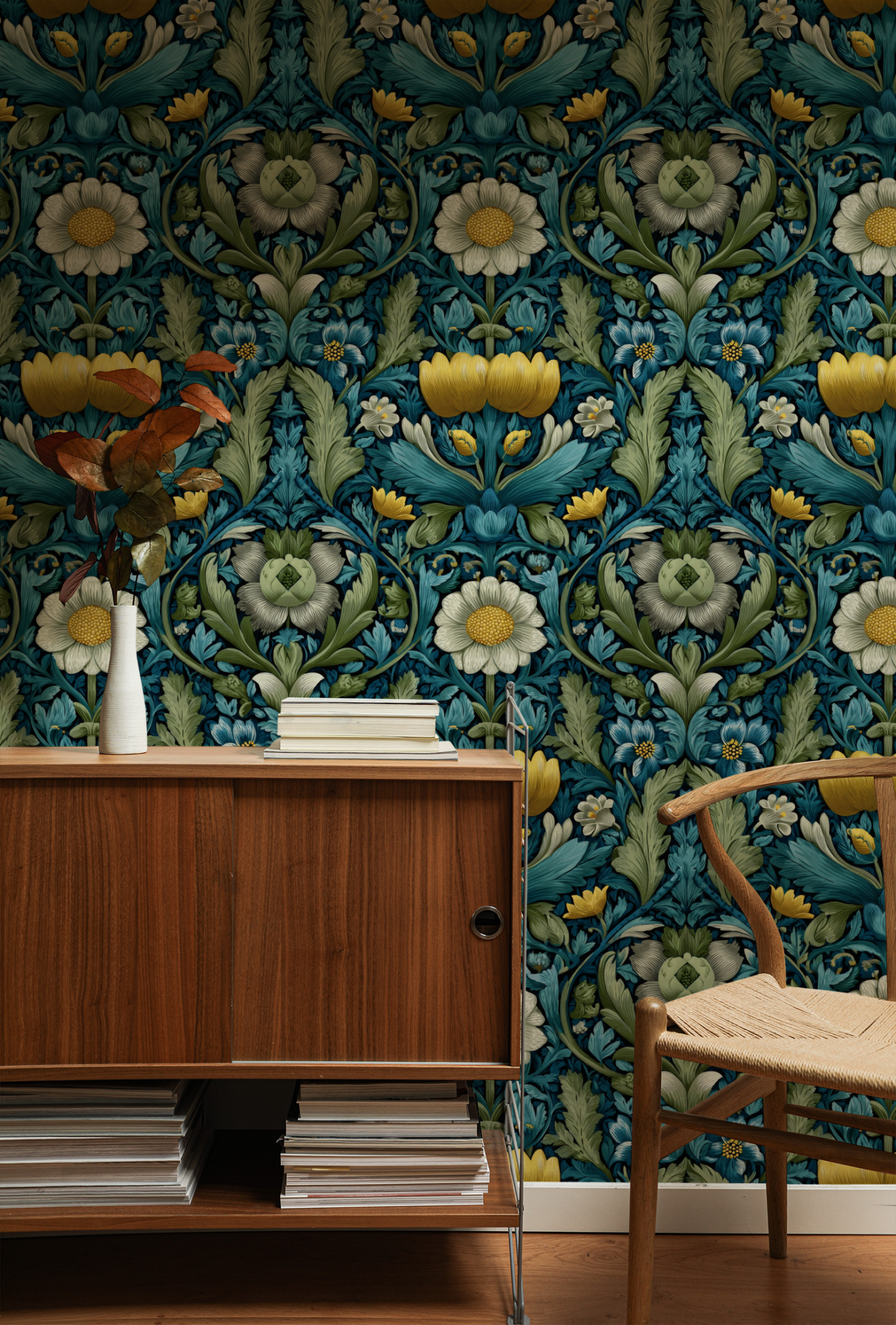 Teal Anemone Wallpaper