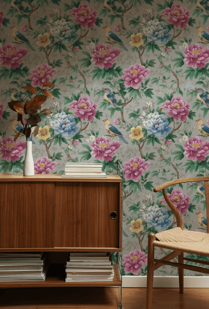 Painted Peony Wallpaper