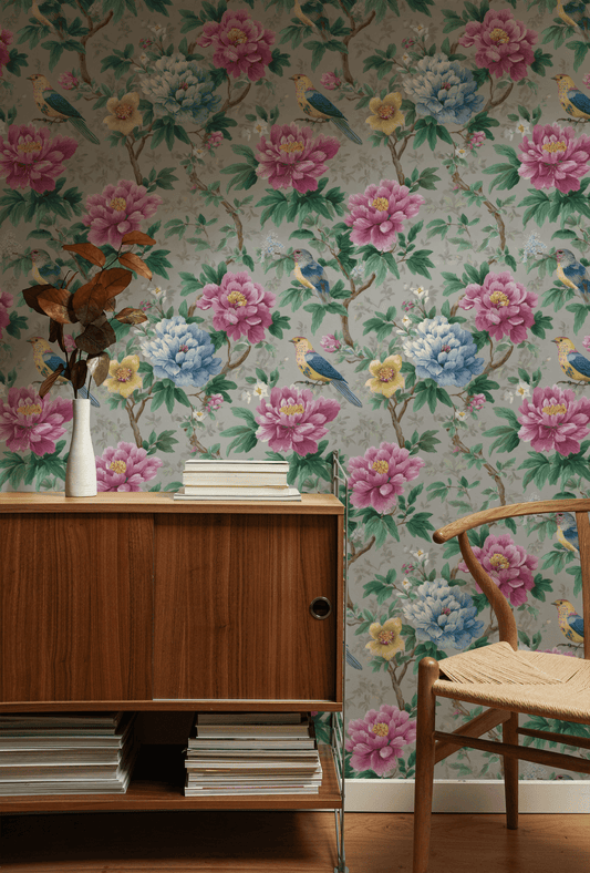 Painted Peony Wallpaper