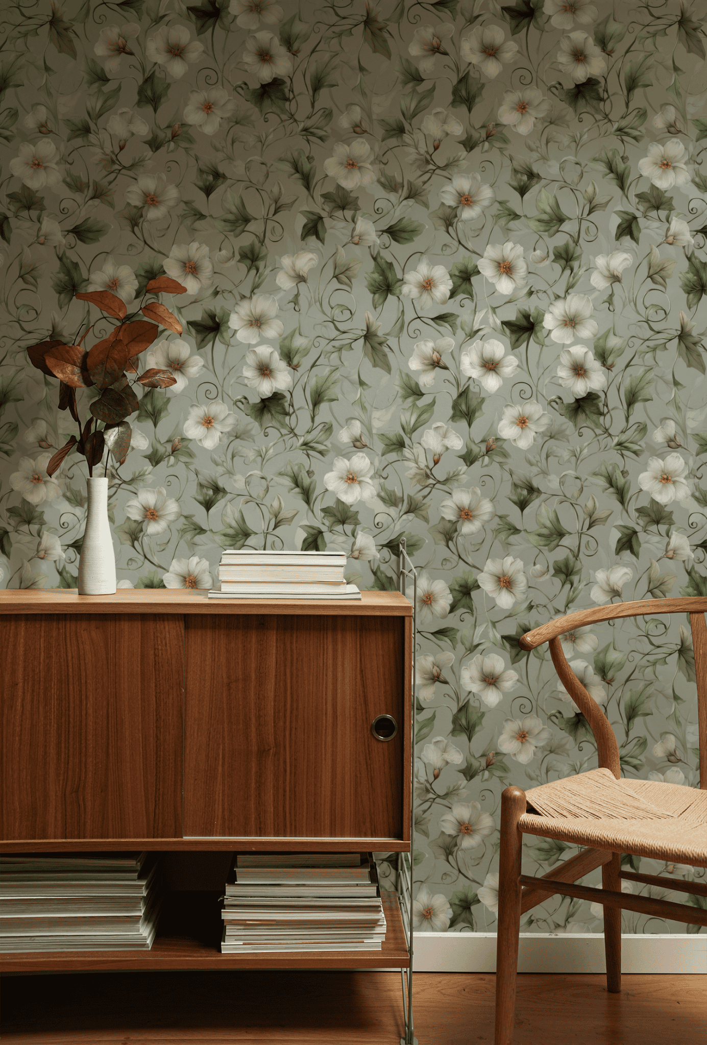 Creamy Tendril Wallpaper