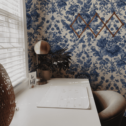 Cerulean Filigree Wallpaper