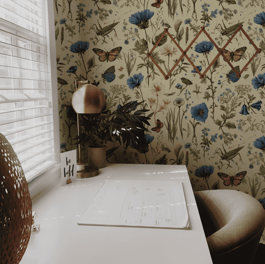 Etched Garden Wallpaper