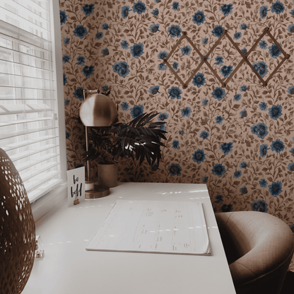 Denim Thistle Wallpaper