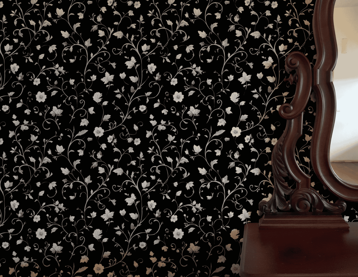 Monochrome Tendrils Wallpaper