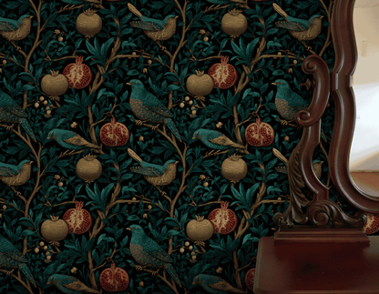 Teal Pomegranate Wallpaper