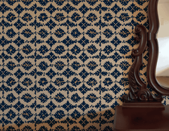 Indigo Medallion Wallpaper