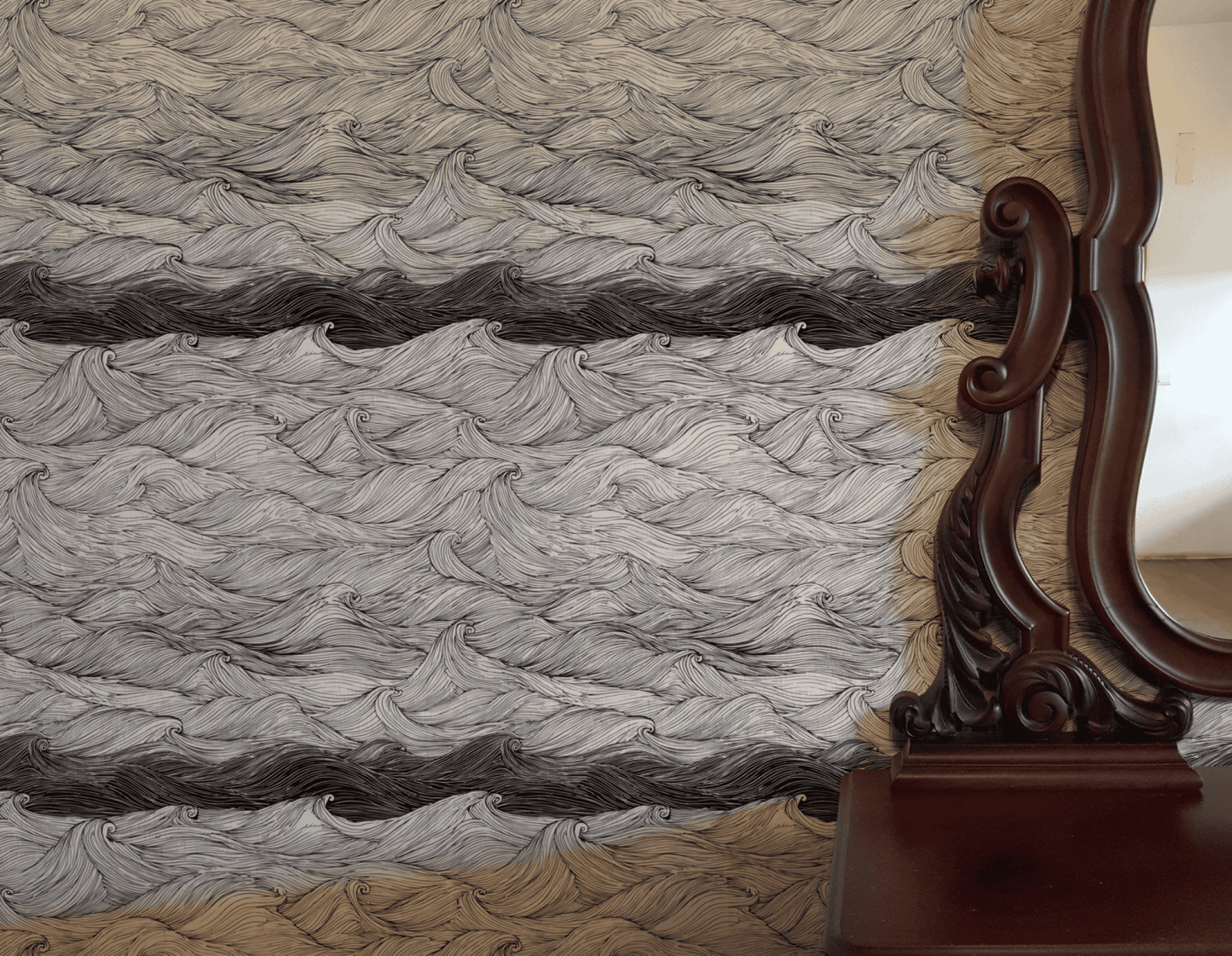 Undulating Monochrome Wallpaper