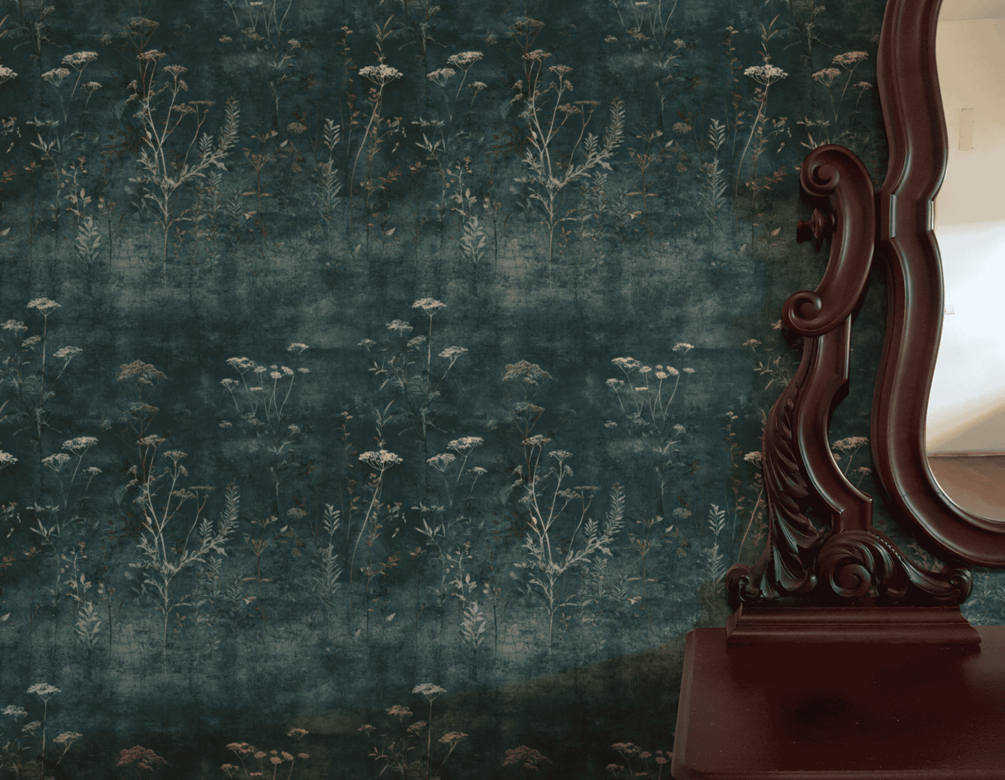 Distressed Botanical Wallpaper