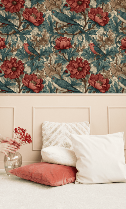 Claret Finch Wallpaper