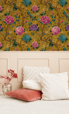 Mustard Peony Wallpaper