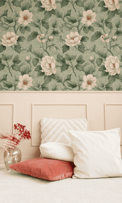 Etched Peony Wallpaper