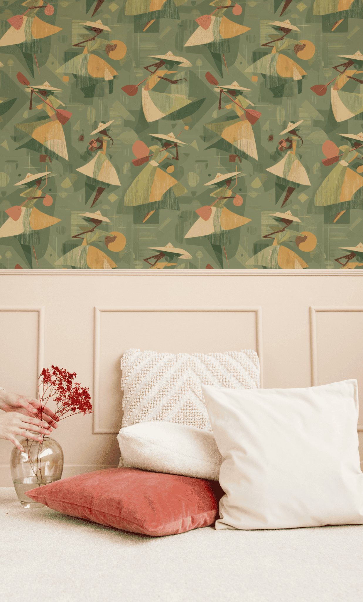 Geometric Paddlers Wallpaper