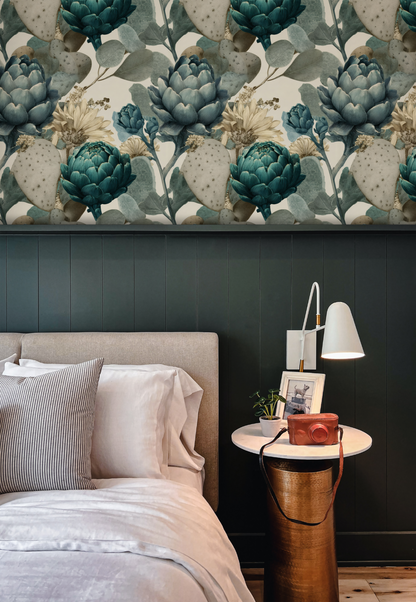 Teal Thistle Wallpaper