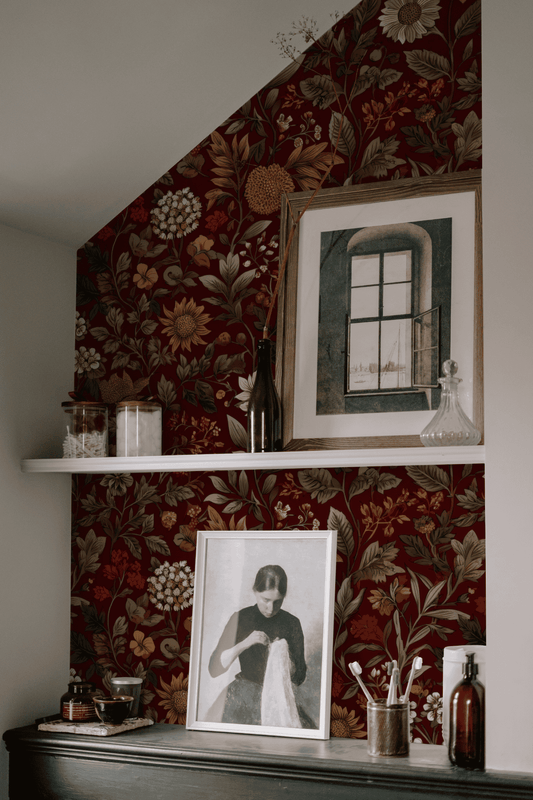 Burgundy Sunflower Wallpaper