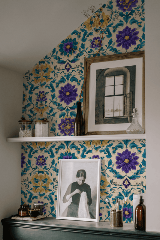 Cerulean Dahlia Wallpaper