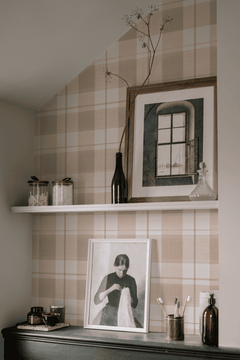 Blush Plaid Wallpaper